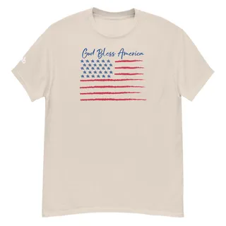 God Bless America Men's T-Shirt - Tan