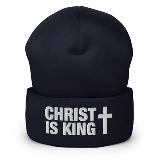 Christ Is King Cross Beanie - Navy
