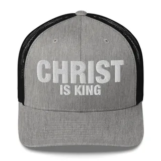 Christ Is King Trucker Hat - Heather/ Black