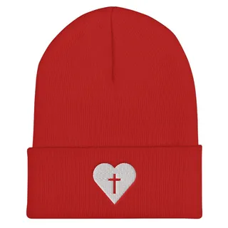 Heart Beanie - red