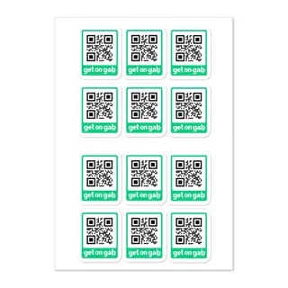 Get on Gab QR Sticker Sheet