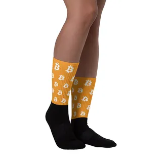 Orange Bitcoin High Socks