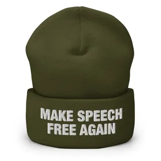 Make Speech Free Again Beanie - Olive