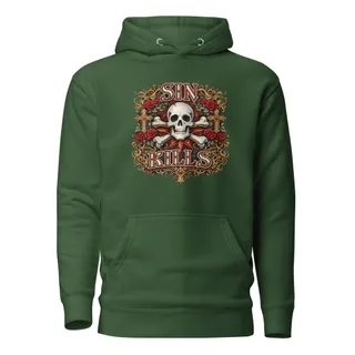 Sin Kills Hoodie - Forest Green