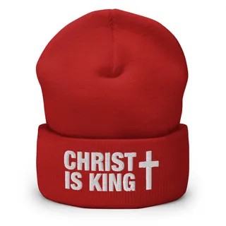 Christ Is King Cross Beanie - Red