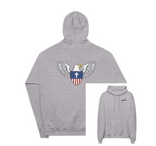 Eagle Christian Nationalist Unisex Fleece Hoodie - Grey