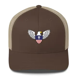 Eagle Christian Nationalist Trucker Hat (+1 Yr. PRO) - Brown