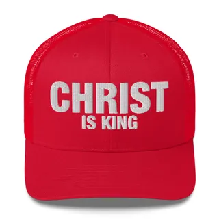 Christ Is King Trucker Hat - Red