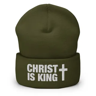 Christ Is King Cross Beanie - Olive