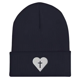 Heart Beanie - navy