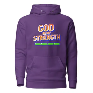God is my Strength Hoodie - Purple