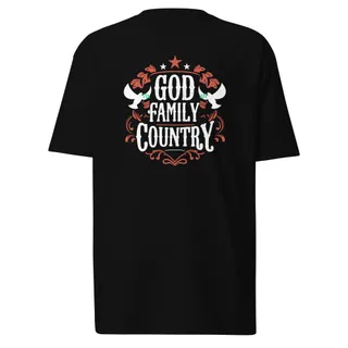 God, Family, Country T-Shirt - Black
